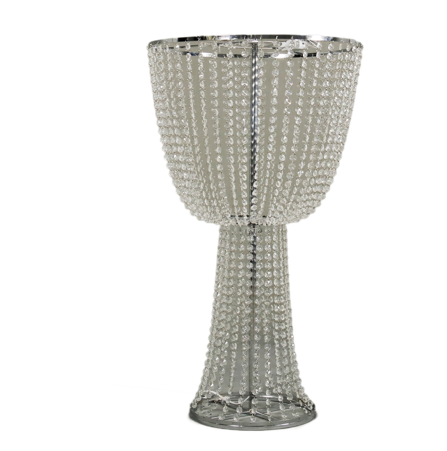 Colgante de metal lámpara guía de vidrio floral mesa de comedor de hotel boda decoración floral estante de flores de perlas de octogón