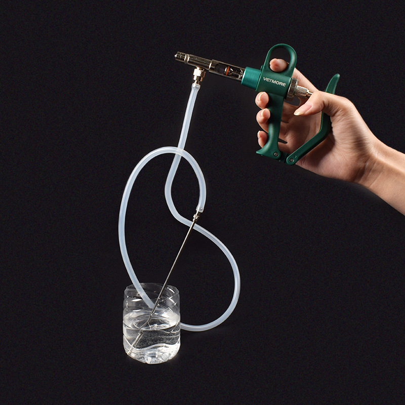 Jeringa continua tipo tubo, vaca, oveja, cerdo, pollo, pato, ganso, pescado, inyección continua ajustable, dispositivo de vacunación, aves de corral