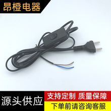 巴西电源线 两芯巴西插头带303开关 尾部剥线