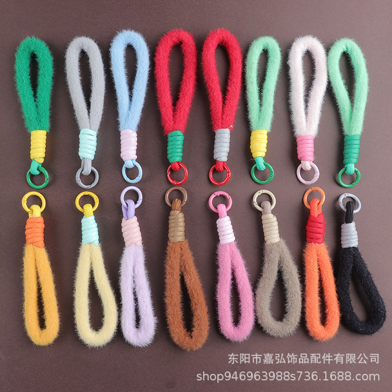 Women's Makeup Bag Keychain Plush Lanyard Short Zipper Head Pendant Anti-Loss Accessory Plush Doll Hanging Ornament Women's Makeup Bag Keychain Plush Lanyard Short Zipper Head Pendant Anti-Loss Accessory Plush Doll Hanging Ornament