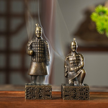 秦始皇兵马俑小祥云香薰炉盘香炉西安特色工艺品办公外贸创意摆件