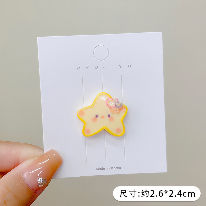 Dibujos animados DIY estrella brillante horquilla resina accesorios crema pegamento accesorios para el cabello teléfono móvil Shell colgante material animal estrella