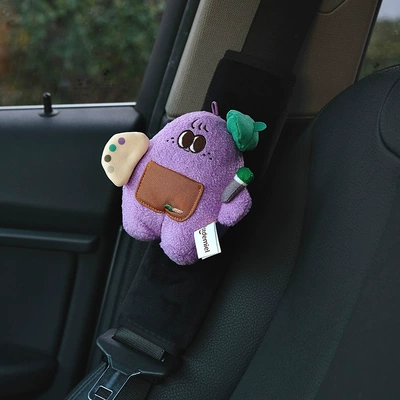 Seat belt shoulder pad – High-End - eggplant-purple-crystal-velvet-shoulder-cover-1-piece