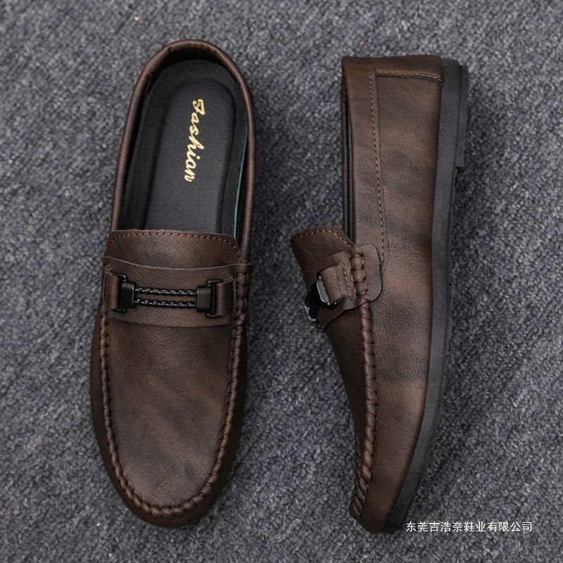 Formal summer soft-soled business casual waterproof lightweight leather loafers for men, thick-soled and breathable, in stock
