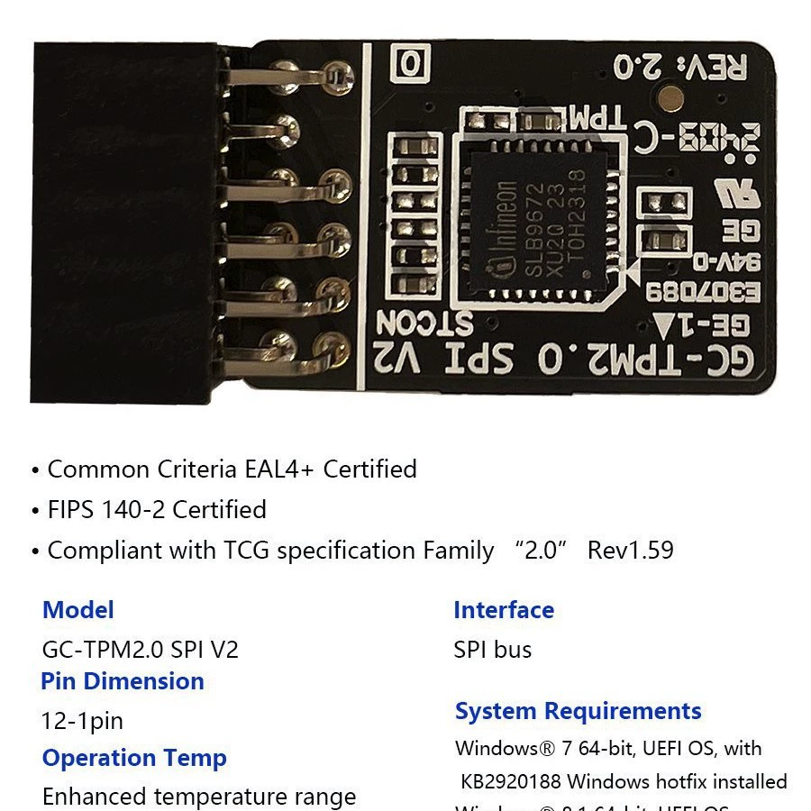  TPM2.0 GC-TPM20_S -SPI M000 010 Доверенная платформа