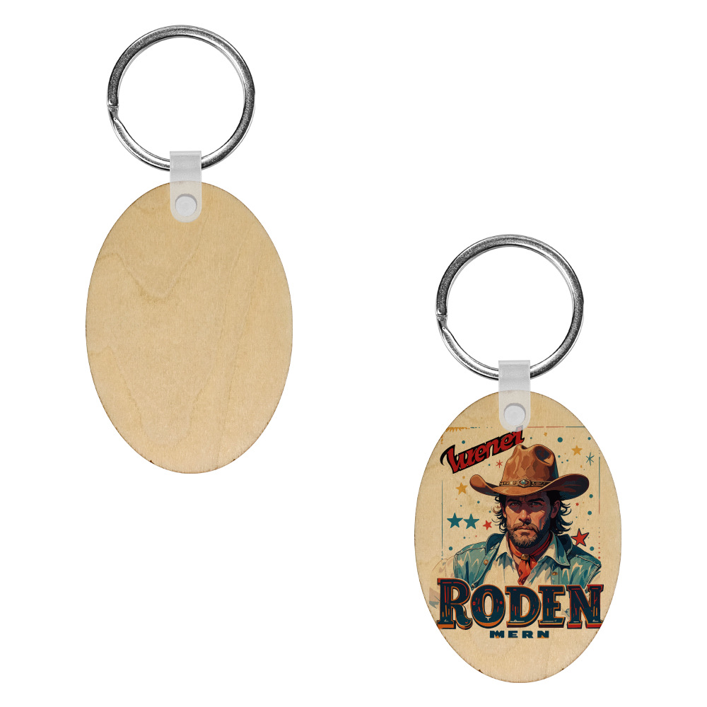 Sublimación llavero de madera contrachapada en blanco bolso de personalidad creativa llavero de joyería al por mayor