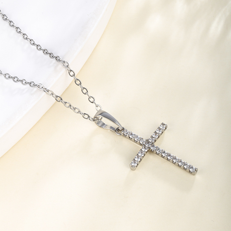 Xuping crucifix collar accesorios hip-hop estilo punk minimalista micro incrustado con perforación clavícula joyas clavículas cadena clavícula