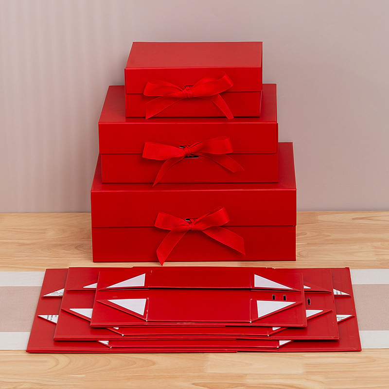 Caja plegable de una pieza Caja de embalaje de cinta Caja de regalo Caja de regalo de arco Caja de regalo de cumpleaños Caja de regalo de fiesta de San Valentín image 9