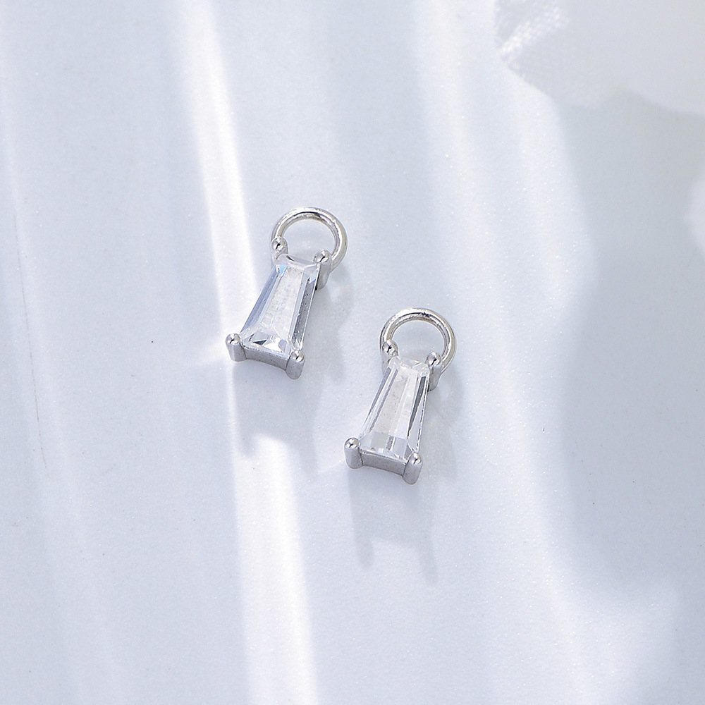 Geometric Pattern 1 Pair 925 Sterling Silver Zircon Geometric Dangling Earrings