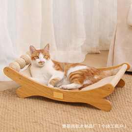 木制猫抓板耐磨不掉屑猫窝一体躺椅耐抓猫沙发磨爪玩具