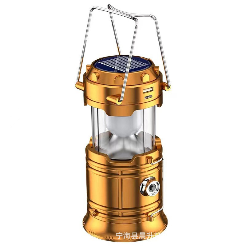 Nuevo estilo al aire libre linterna 5800 lámpara de camping carga solar LED tienda de camping lámpara de estiramiento portátil multifuncional