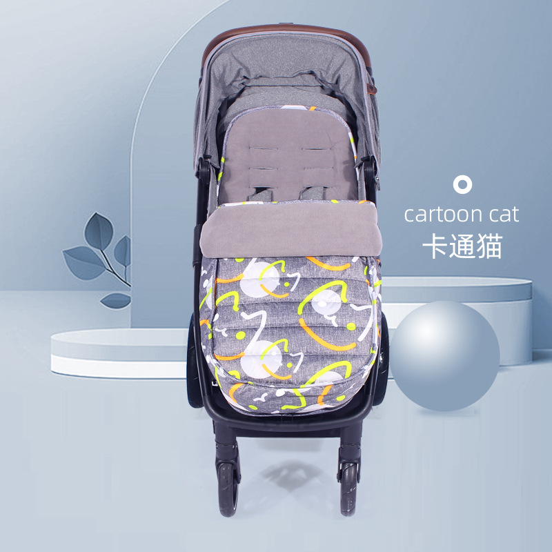 Saco de dormir para cochecito de bebé, cubierta cálida para pies, protector contra el viento grueso, protector contra el viento, almohadilla de algodón, cojín de invierno