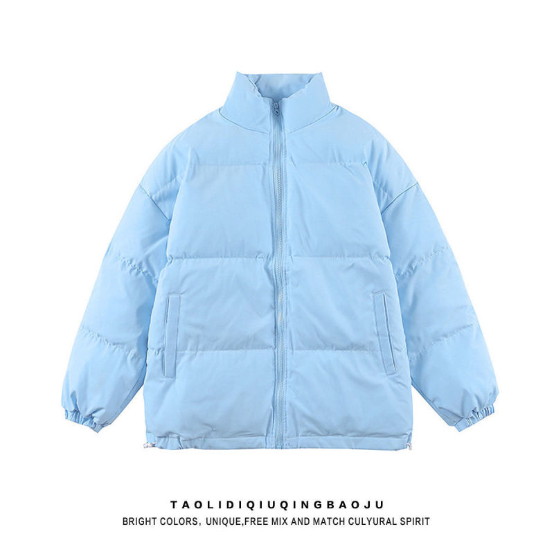 粉色棉服韩系显瘦大码宽松洋气学生小众棉衣棉袄面包服开衫外套女|undefined