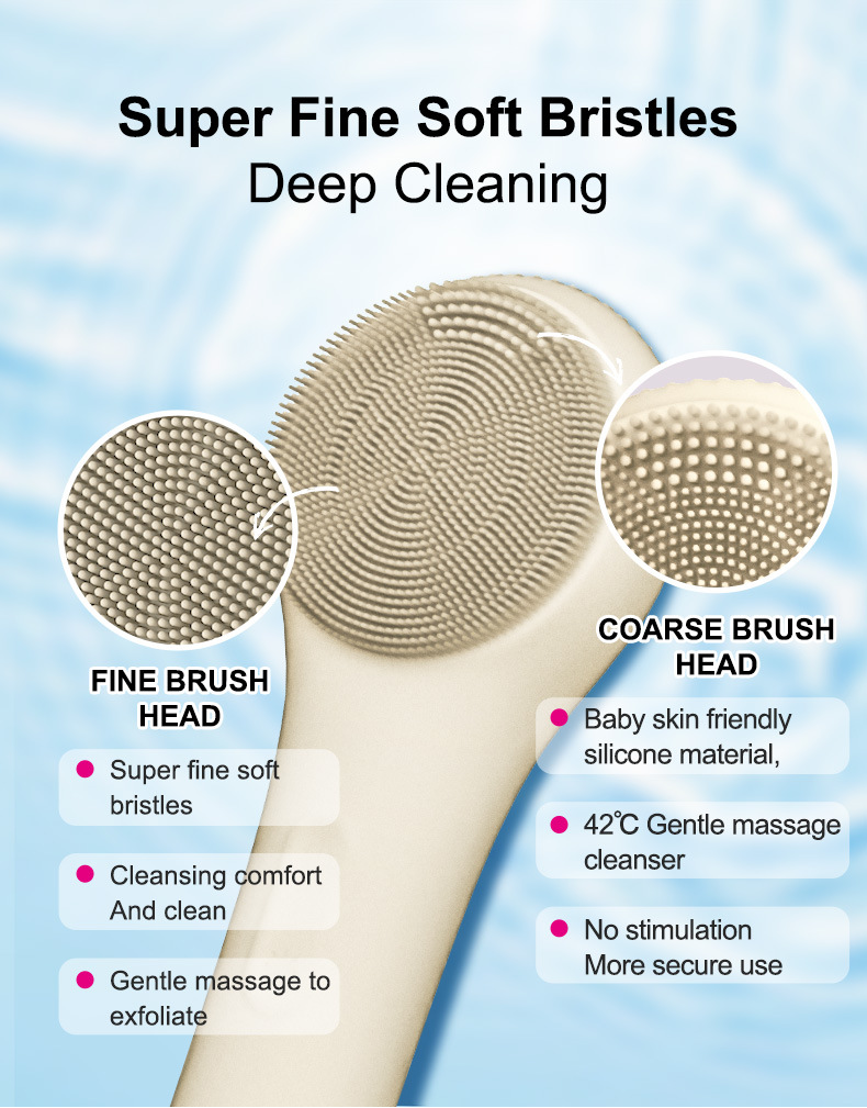 New Temperature Sensing Silicone Facial Cleansing Brush/Cross-Border Hybrid Facial Cleansing Brush