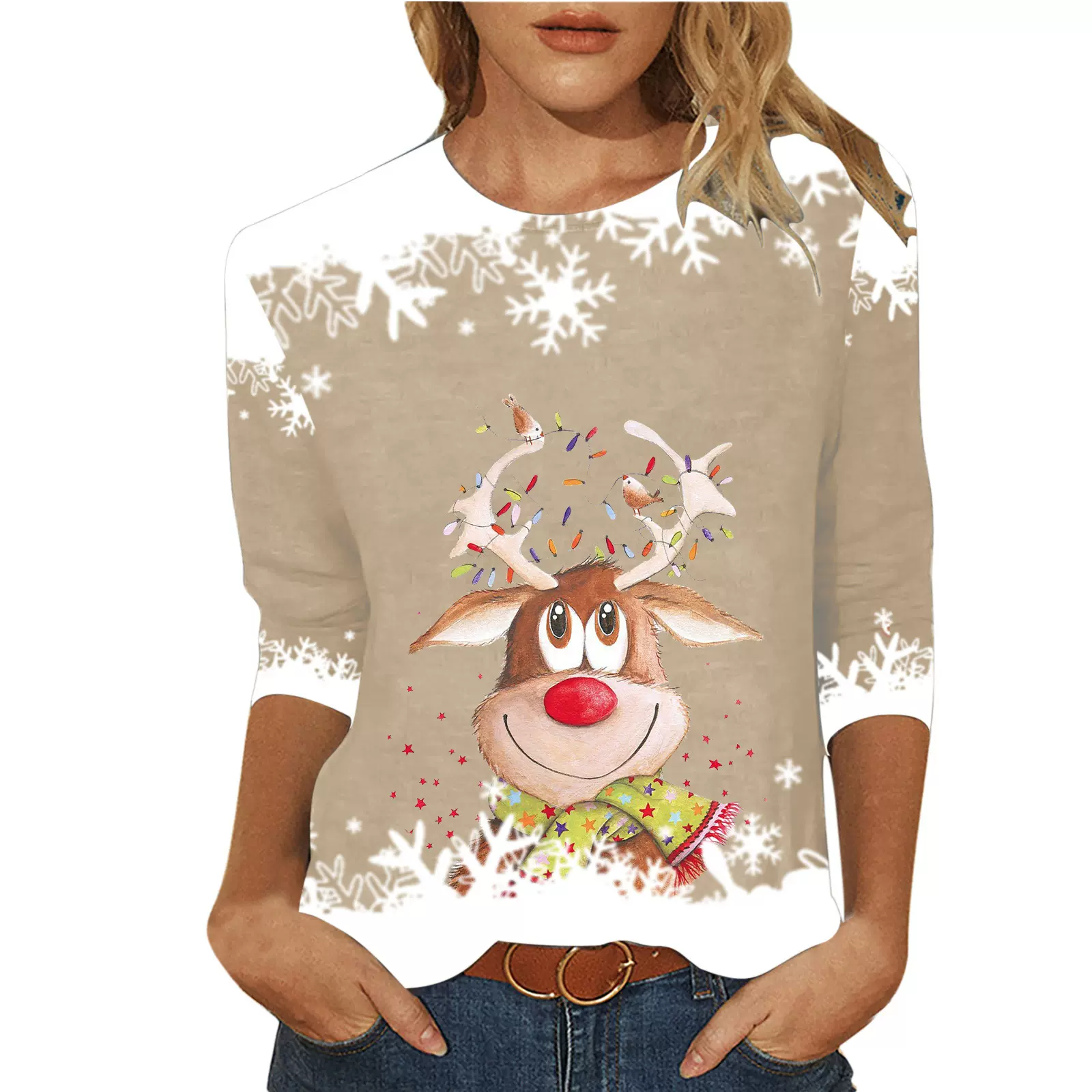 2024夏季新款亚马逊欧美爆款圆领3D印花女装上衣T 恤跨境外