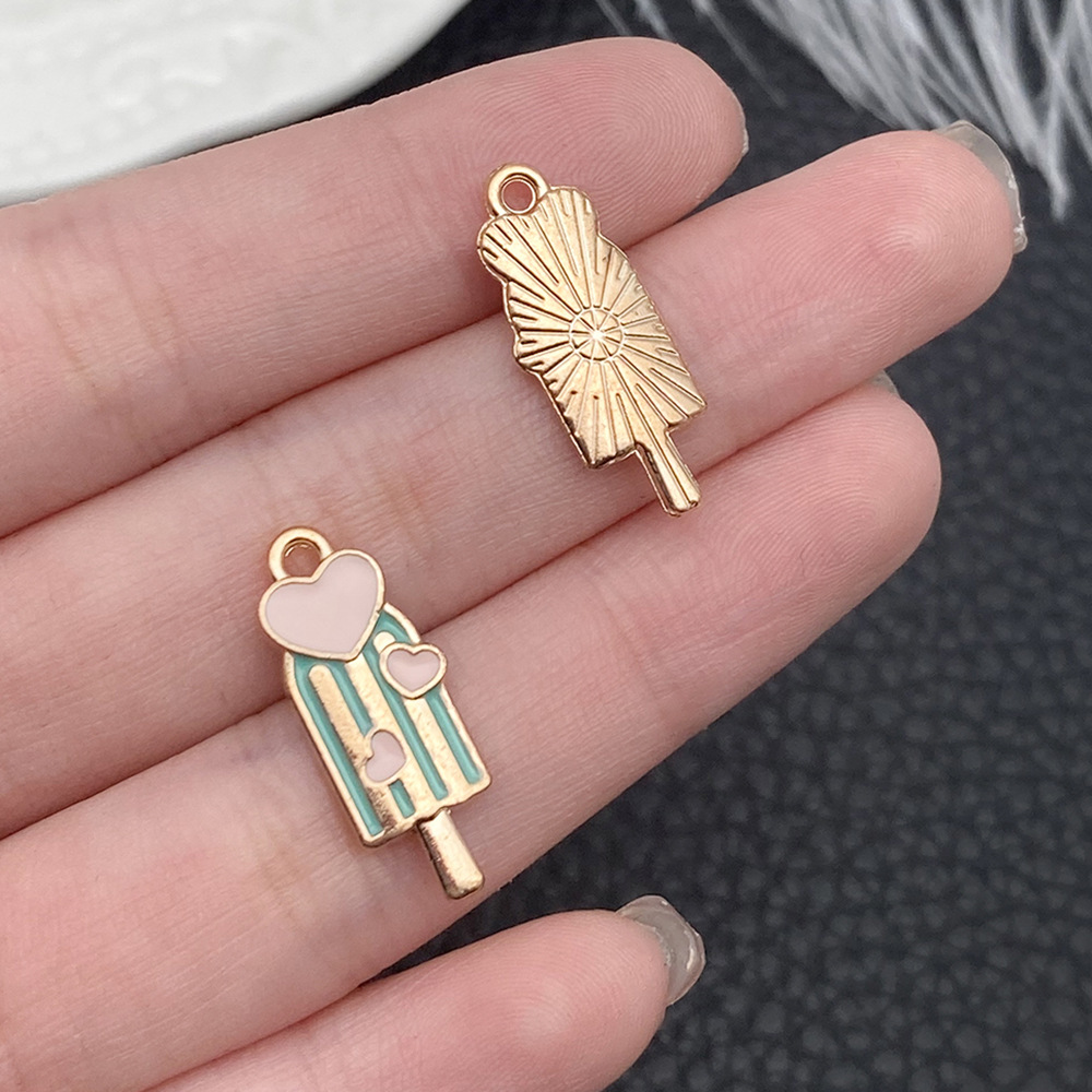 1 nectarina verde y Rosa cae hielo en forma de corazón 8x22mm - 14968 - 1,4g