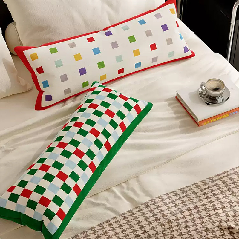 Estilo moderno estricto almohada larga sofá de sala de estar sensación de atmósfera universal almohada de cintura almohada cojín de coche siesta