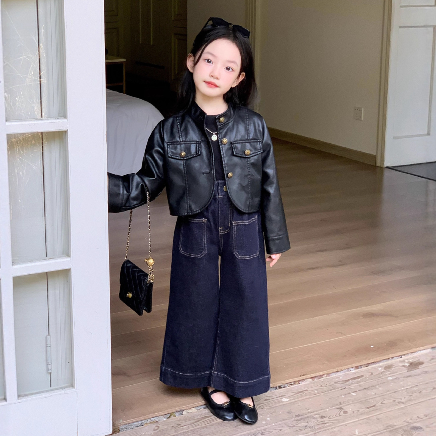 女童皮衣2025秋季新款中小童2-7岁韩版机车夹克衫儿童时髦外套潮