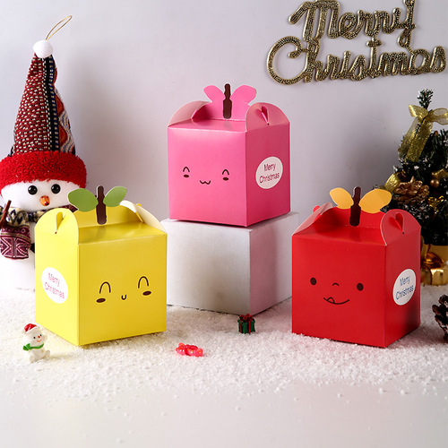 New Christmas Gift Box, Peace Night Apple Packaging Box, Santa Claus Cartoon Decor Candy Handheld Box