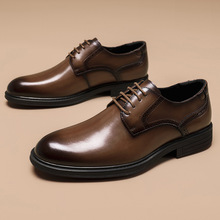 清仓男士休闲皮鞋男款真皮简约大头男皮鞋牛皮正装绅士商务鞋