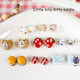 [Cocoa bear] hand-painted ceramic bear hamburger strawberry beads handmade diy beaded bracelet necklace accessories