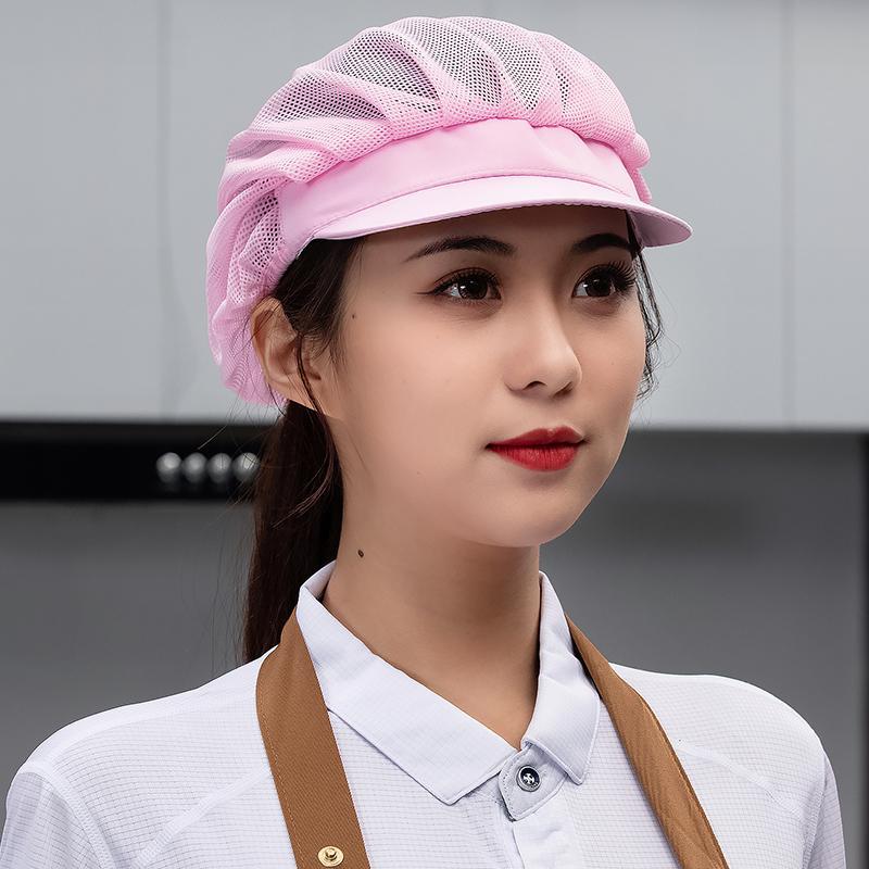 Taller de fábrica de alimentos transfronterizos sombrero de trabajo fábrica de catering comedor cocina sombrero de cocinero a prueba de polvo a prueba de aceite malla de ventilación