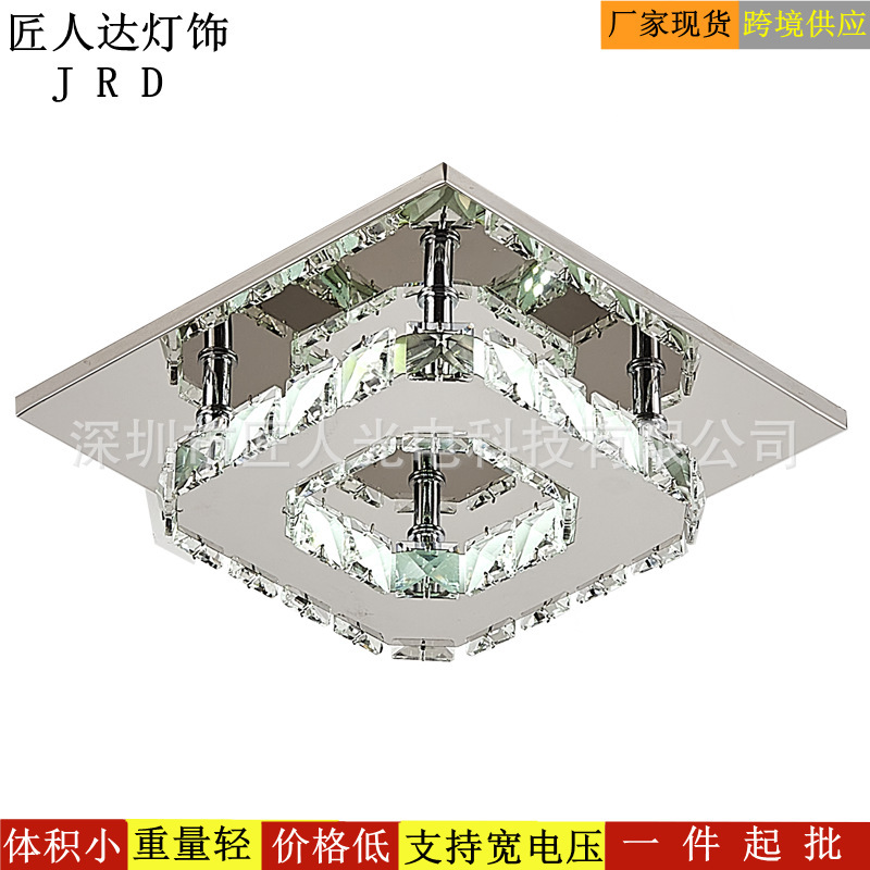 Hot Sale led square crystal aisle light simple entrance corridor entrance light entrance ceiling light