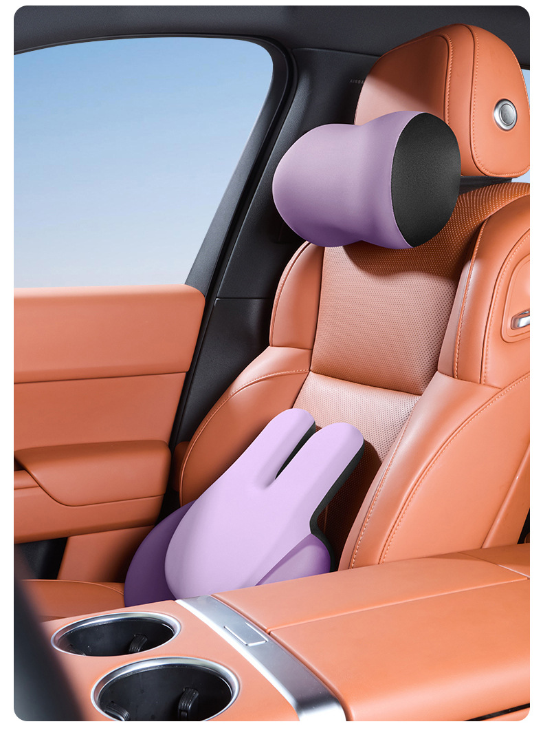High-End Car Headrest with Heating, Electric Massage, Space Memory Foam Seat, Neck Pillow, Car Lumbar Support Pillow