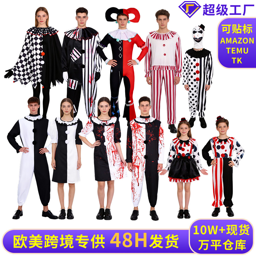 Halloween Costumes Clown Cosplay Costumes Stage Performance Costumes Cosa Clown Costumes Cross-Border Service