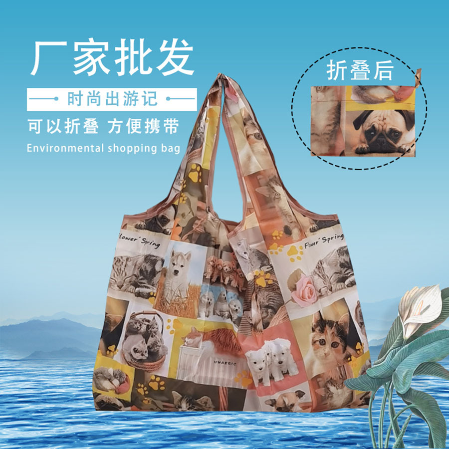 卡通可爱环保购物袋大容量收纳包手提袋可折叠便携买菜包日韩出口