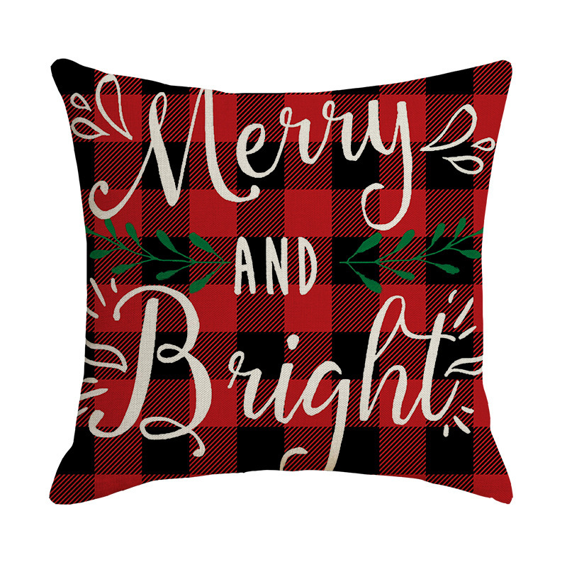 Nuevo lino transfronterizo de Navidad abraza almohada casera Santa Alce almohada sofá cubierta al por mayor