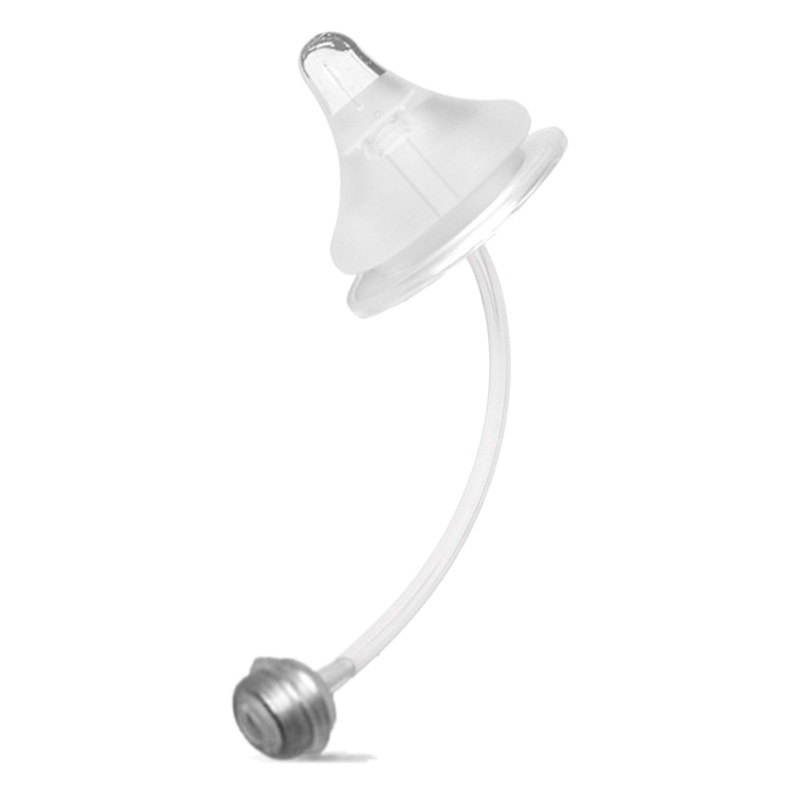 Nueva botella de alimentación de calibre ancho de silicona líquida pezón de paja integrado adecuado para botella de alimentación de calibre ancho de 5cm