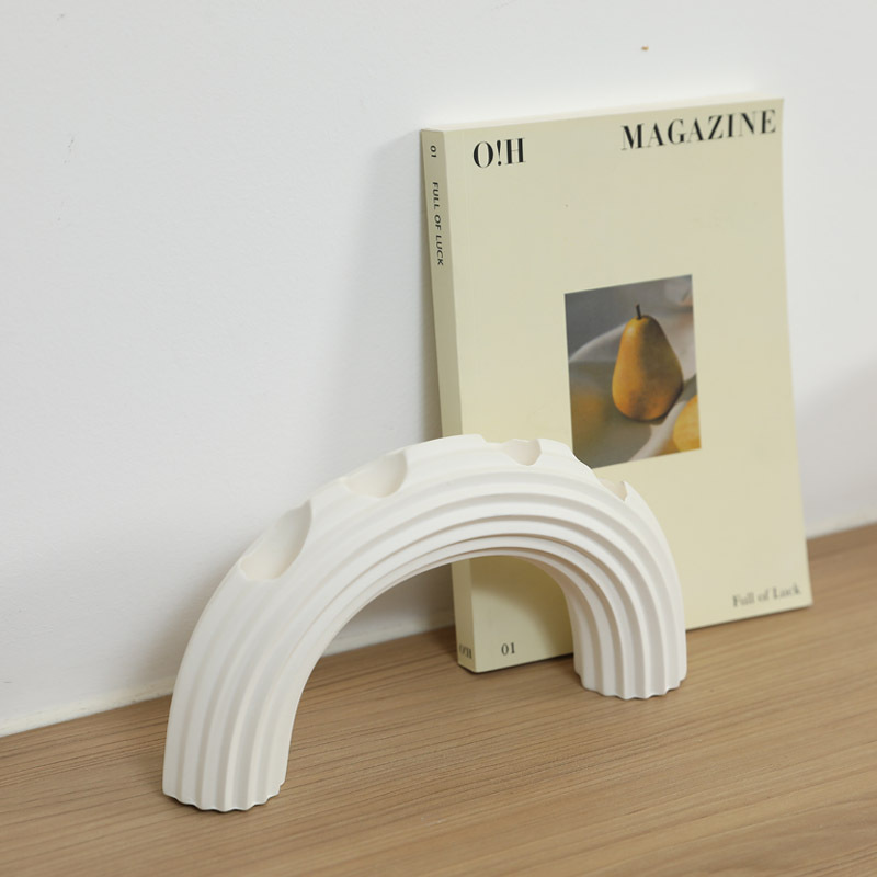 Blanco creativo candelabro de cerámica artesanía decoración moderna ins estilo cena con velas props decoraciones suaves