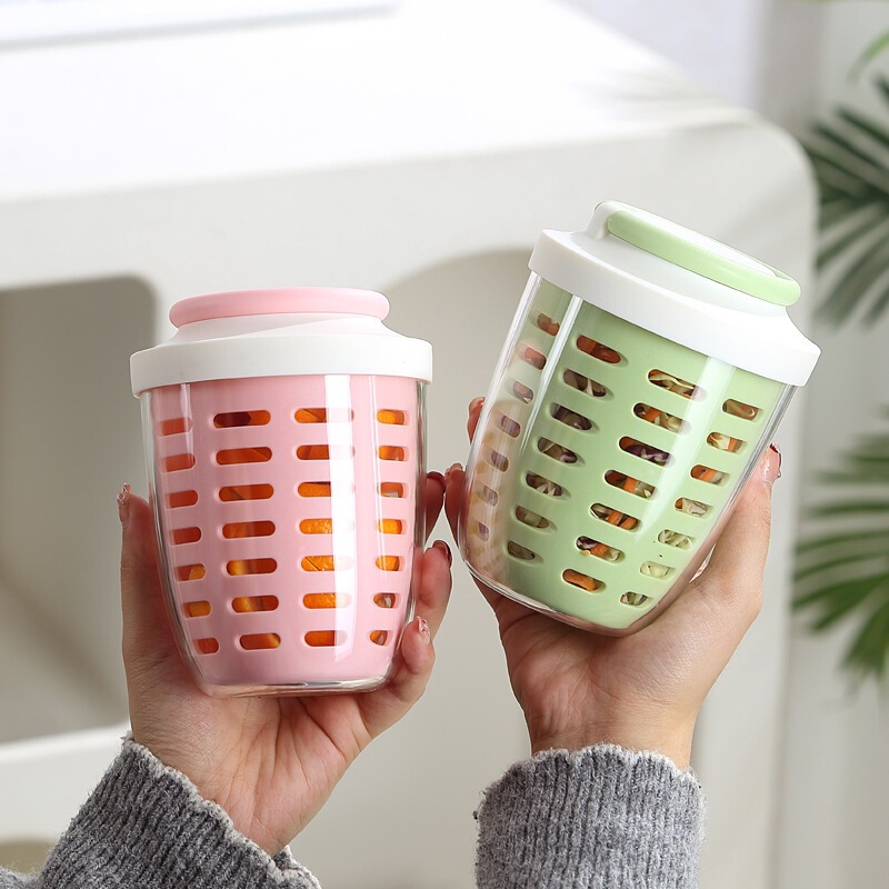 お出かけ用フルーツカップ、仕事用の小さなフォーク付きサラダカップ、お子様のキャンプ用フルーツ朝食カップ|undefined