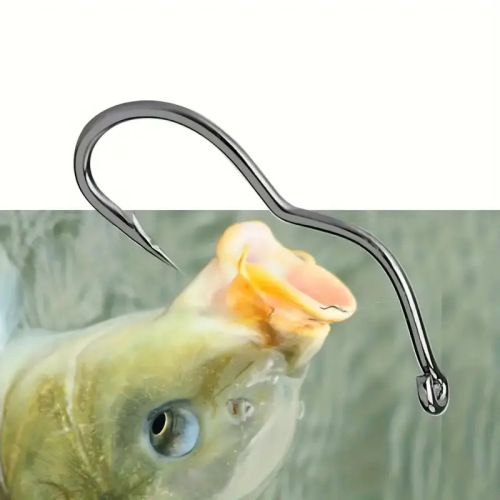 New-style tube-mounted flip hook with anti-slip and anti-choke features—barbed crank hook designed for wild fishing of crucian carp.