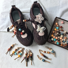 秋冬 MIU 新しいメイラードウッドビーズ靴掛け靴バックル道徳訓練カンガルーシューズミュール DIY 装飾アクセサリーバックル