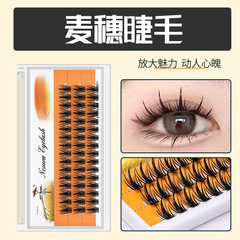 Pingdu wholesale: Strawman tower tops with dense, segmented, fluffy manga-style Barbie-inspired layered false eyelashes—single-cluster grafting design.