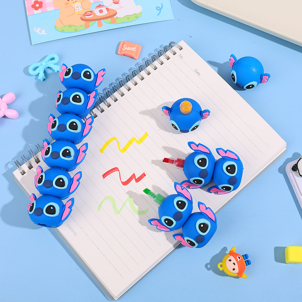 5 colores azul azul Jewel resaltador dibujos animados superman bolígrafo de empalme bolígrafo de escritura de mano plegable le DIY graffiti marcador bolígrafo