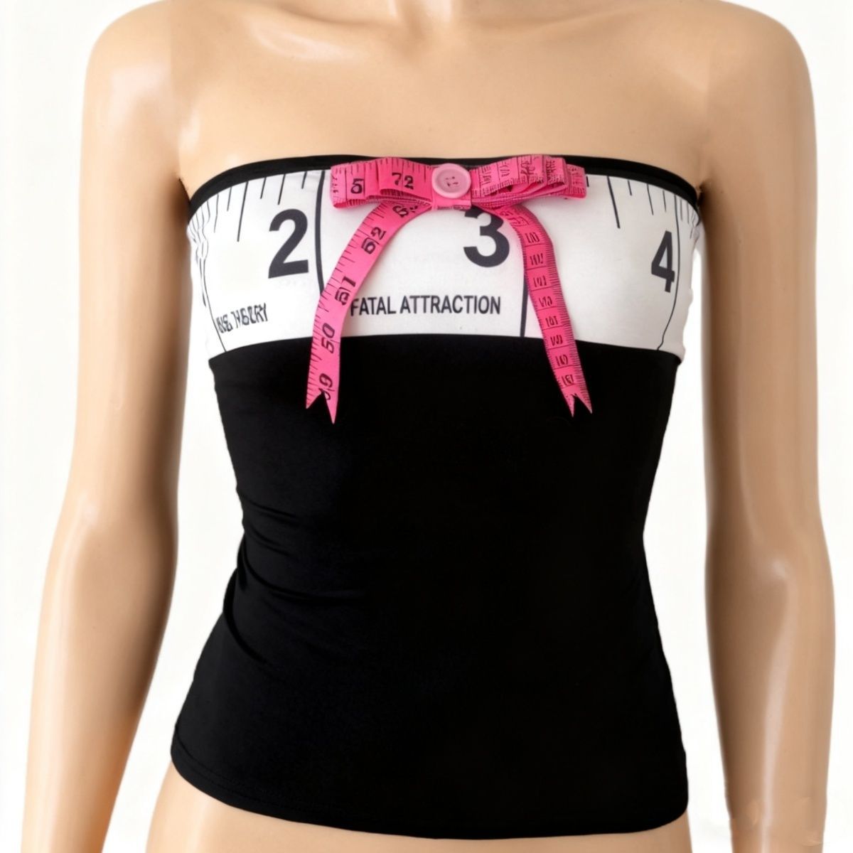 Subculture's Deadly Temptation: Bow-Tie Bandeau Vest, Slim Fit, Sexy, Hot Girl, Retro Style Vintage Top