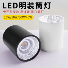 筒灯全铝灯酒店餐厅过道吸顶吊装安装商用LED射灯三色变光可调光