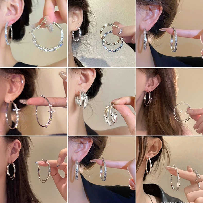 French-style silver polka dot earrings for women, 2026 new popular model, high-end design, unique and beautiful earrings
