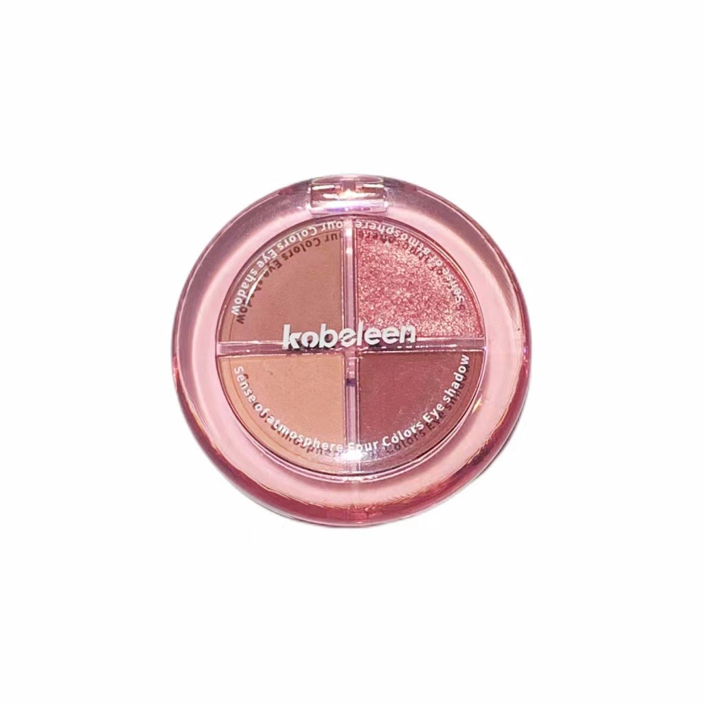 Kobeleen sentido de la atmósfera, sombra de ojos de cuatro colores, desarrollo de color delicado, baja saturación, color de la tierra, brillo, sombra de ojos sin manchas