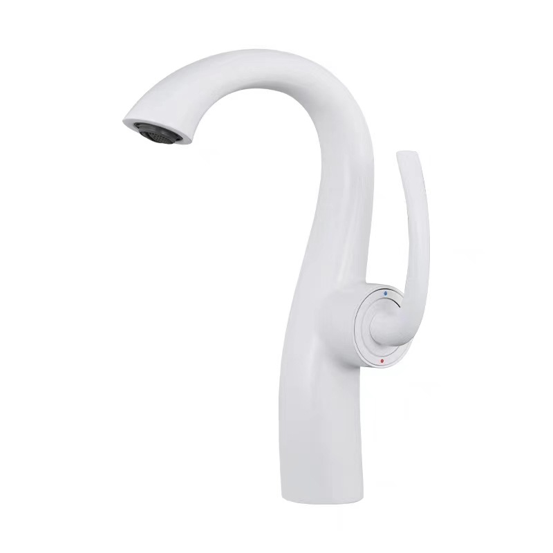 Grifo de cobre para lavabo de baño, color gris bronce, con doble manija para agua fría y caliente, ecológico.