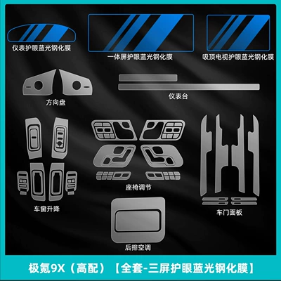 Car interior film | Film, Central Control Navigation Screen - ji-krypton-9x-high-configuration-full-set-three-screen-eye-protection-blue-light-tempered-film