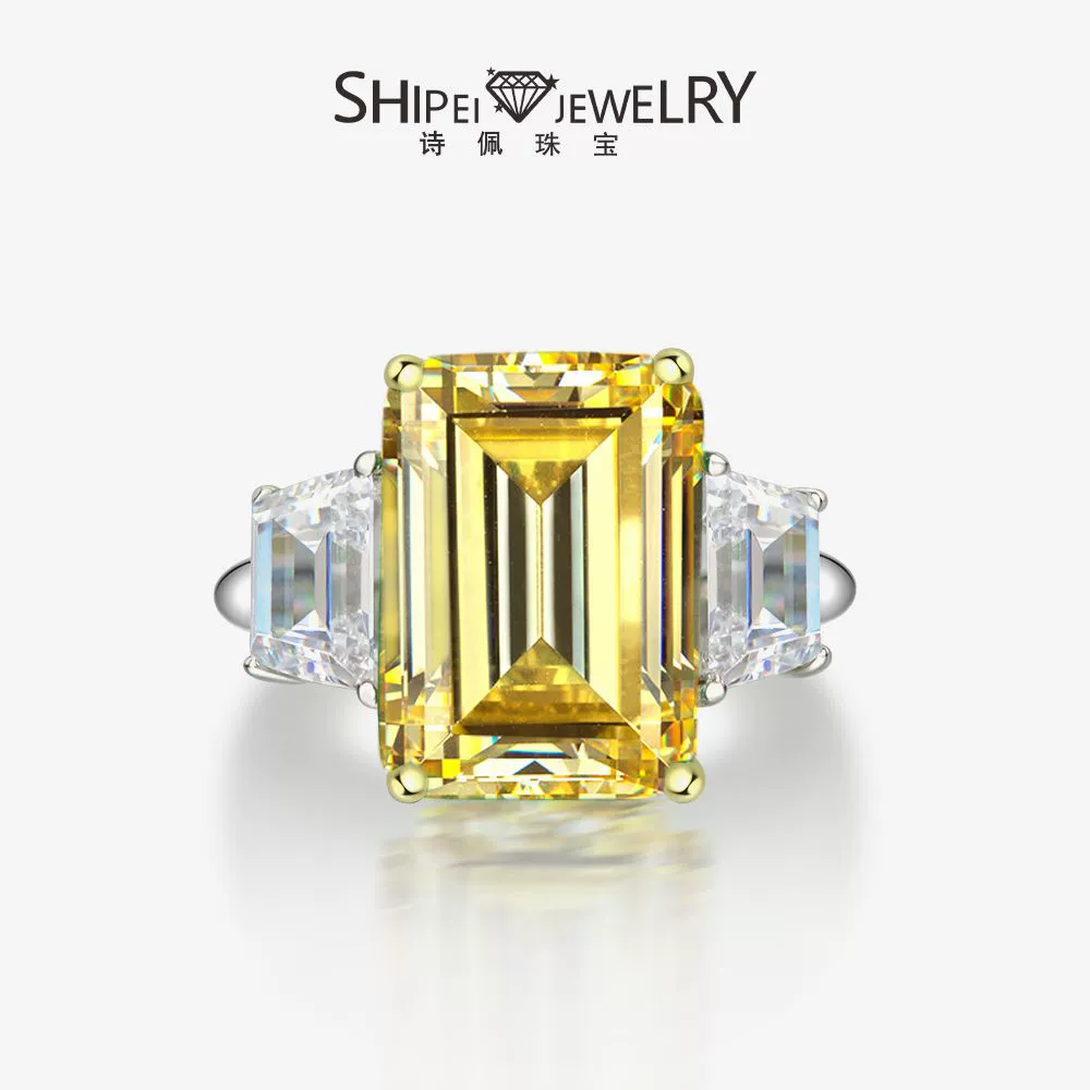 Кольцо Shipei Jewelry 2025, новое, 8-каратное, изумрудной огранки, 10*14 мм, простое и элегантное свадебное кольцо из серебра 925 пробы