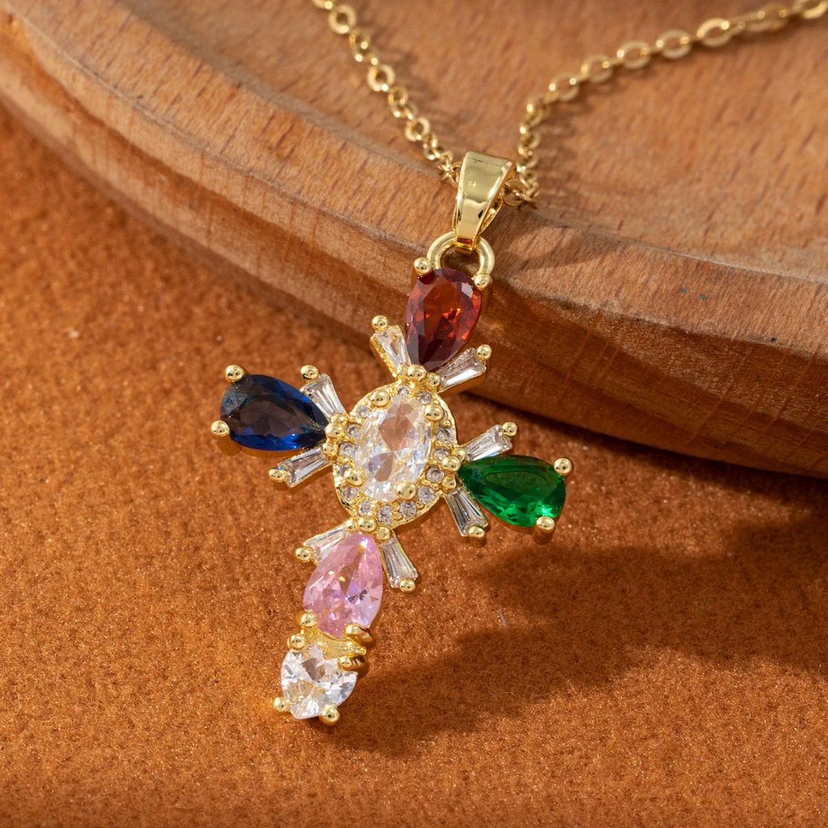 Universal geometric pendant, fashionable necklace, nail decoration with zircon, light luxury style, high-quality style