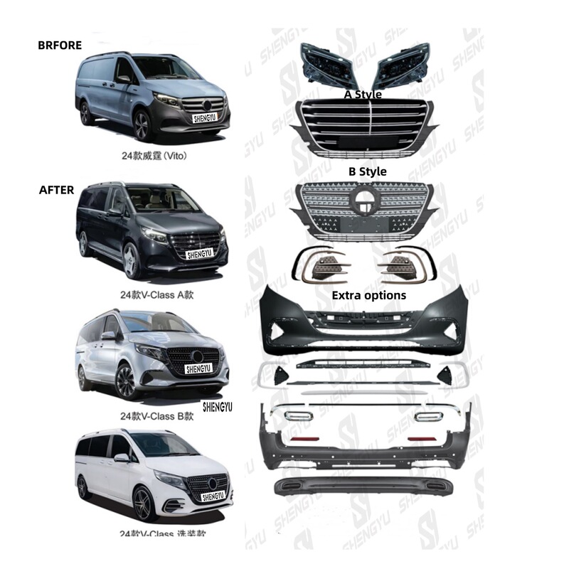 Mercedes-Benz W447 Vito V260 16-23 Upgraded to 24 W448 Car Bumper Includes Luminous Two Mercedes-Benz W447 Vito V260 16-23 Upgraded to 24 W448 Car Bumper Includes Luminous Two