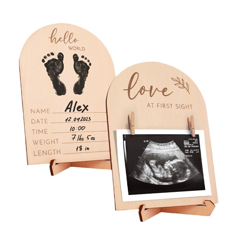 Wooden Ultrasonic Photo Frame Stylish Double-Sided Logo Perfectly Announce Pregnancy or Baby's Birth Ornament Wooden Ultrasonic Photo Frame Stylish Double-Sided Logo Perfectly Announce Pregnancy or Baby's Birth Ornament