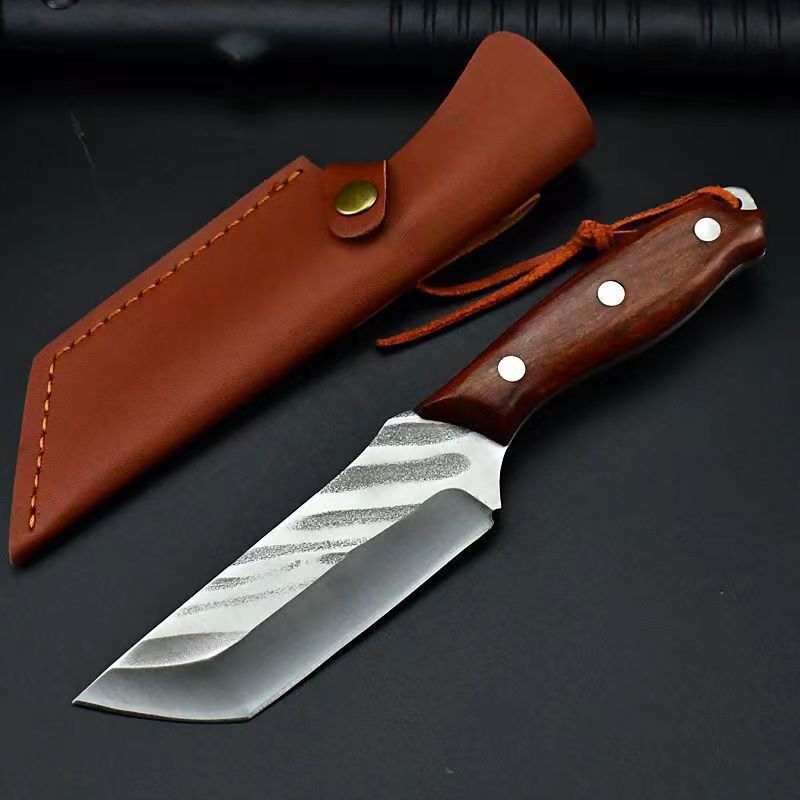 野营锻打小刀锋利水果刀户外便携吃肉刀手工户外刀具不锈钢求生刀