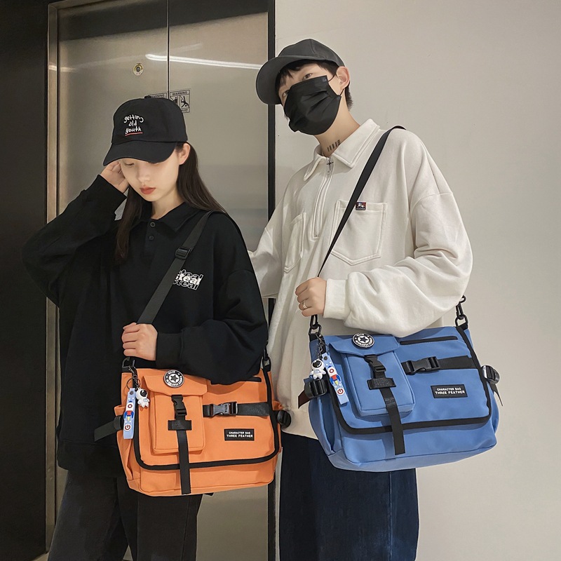남성용 크로스백, 트렌디한 브랜드, 대학생 수업 가방, 캐주얼 일본 스타일, 신상품, 가볍고 다용도 여행 가방
